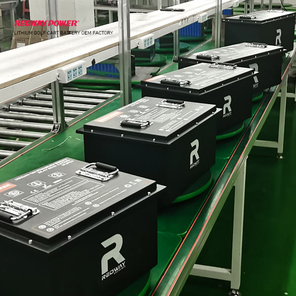 redway golf cart lithium battery factory production line